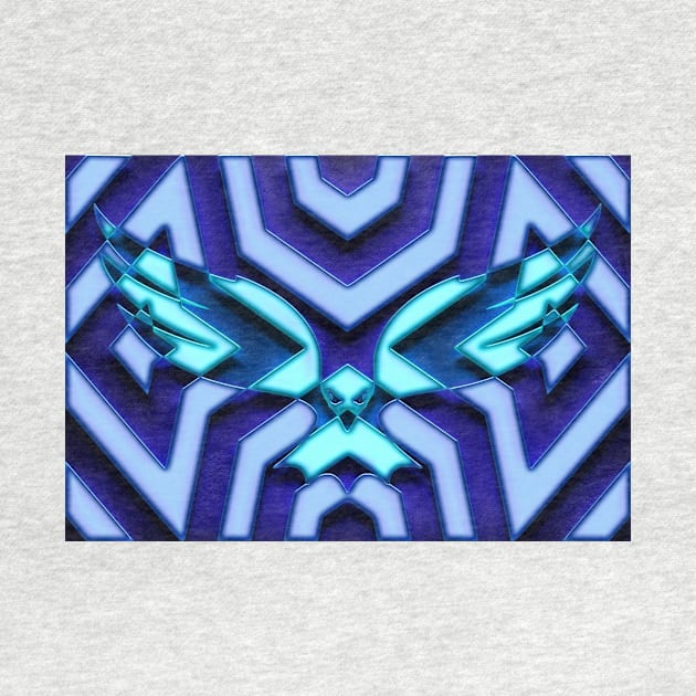 Freedom eagle - Geometric neon on black wall by AllforWall